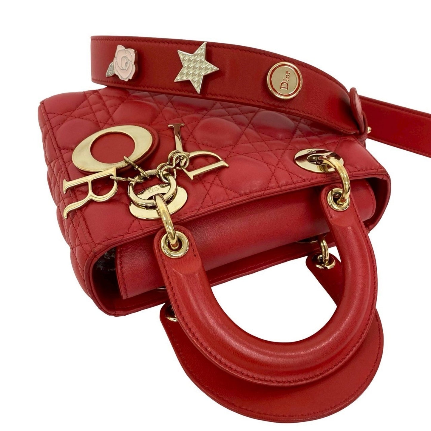 Christian Dior Red Color Leather Handbag Shoulder Bag