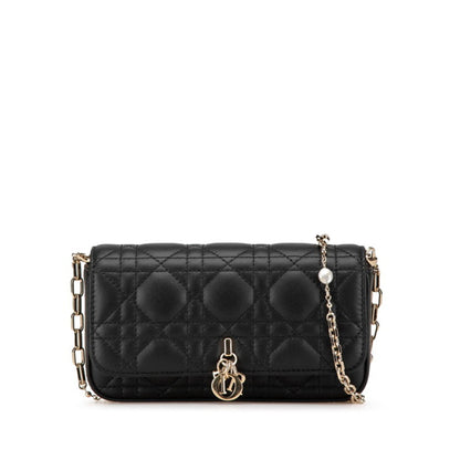 Christian Dior Black Leather Shoulder Bag Style 6