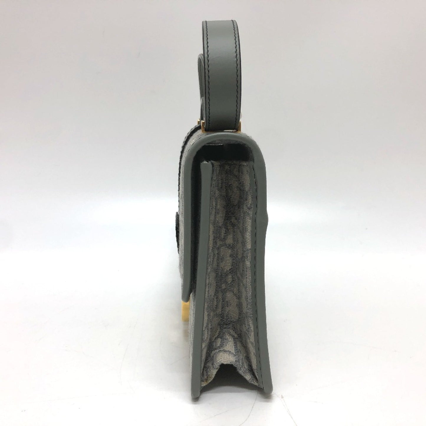 Christian Dior Gray Leather Shoulder Bag Style 8
