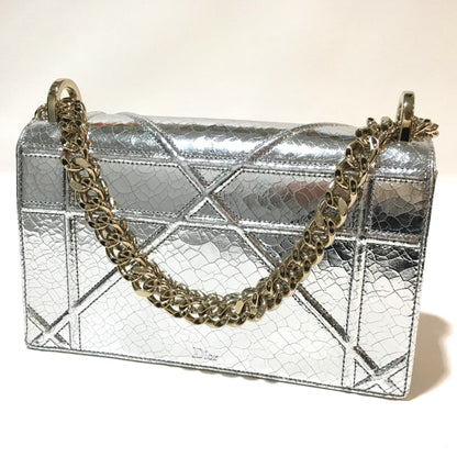 Christian Dior Silver Leather Shoulder Bag Leather