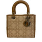 Christian Dior Beige Raffia Leather Shoulder Bag