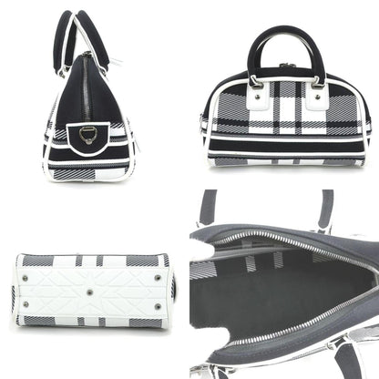Christian Dior Black White Canvas Handbag Shoulder Bag
