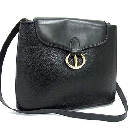 Christian Dior Black Leather Shoulder Bag Style 7