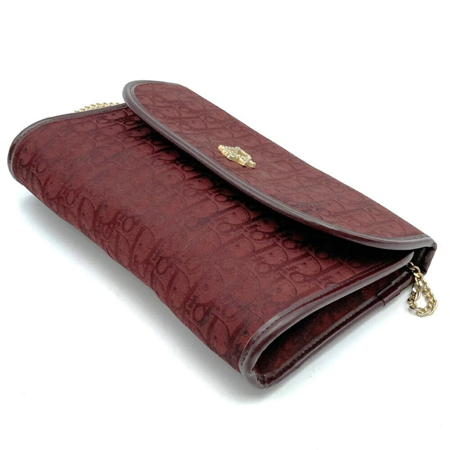 Christian Dior Red Color Canvas Pouch Shoulder Bag