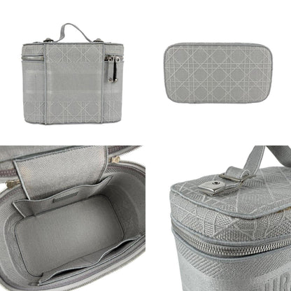 Christian Dior Gray Canvas Handbag Vanity Bag