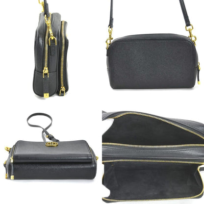 Christian Dior Black Leather Shoulder Bag Style 40
