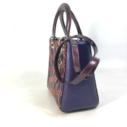 Christian Dior Purple Leather Handbag