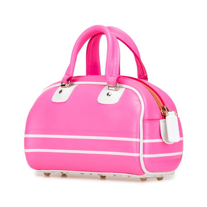 Christian Dior Pink White Leather Handbag