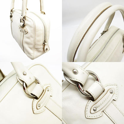 Christian Dior Ivory Leather Handbag Leather