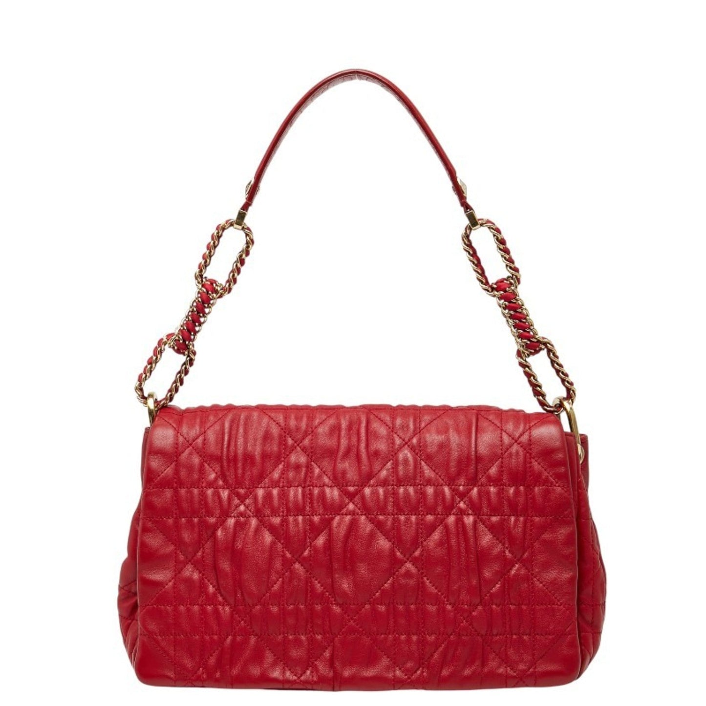 Christian Dior Red Color Leather Handbag Shoulder Bag Leather