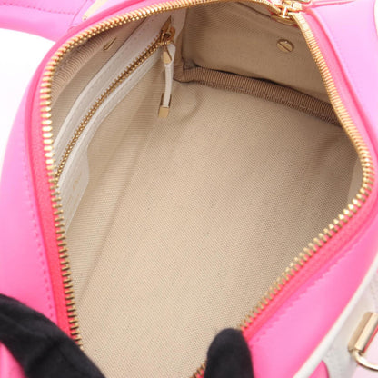 Christian Dior Pink White Leather Handbag Leather