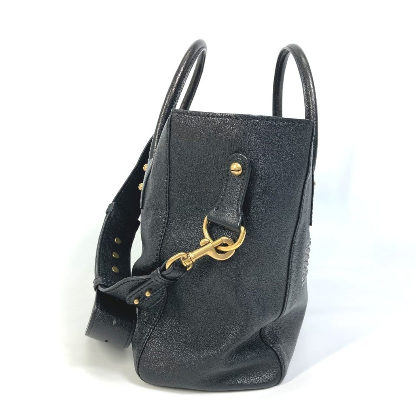 Christian Dior Black Leather Shoulder Bag Tote Bag Leather