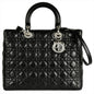Christian Dior Lady Dior Black Leather Handbag Style 2