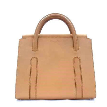Christian Dior Brown Leather Handbag Shoulder Bag Tote Bag