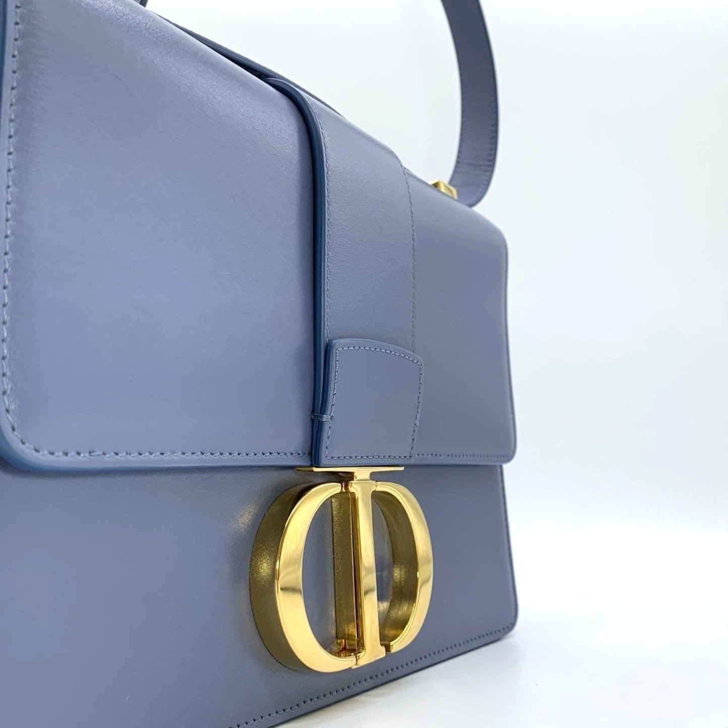 Christian Dior Blue Leather Shoulder Bag Style 10