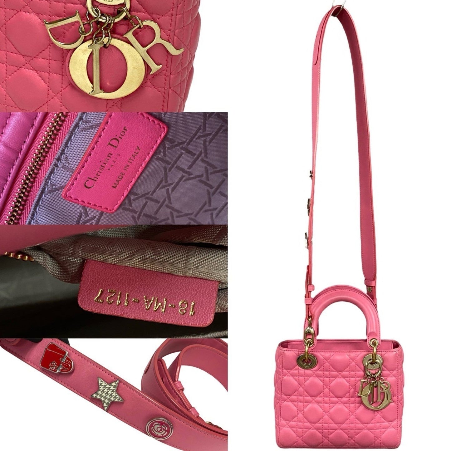 Christian Dior Pink Leather Handbag Shoulder Bag Style 3