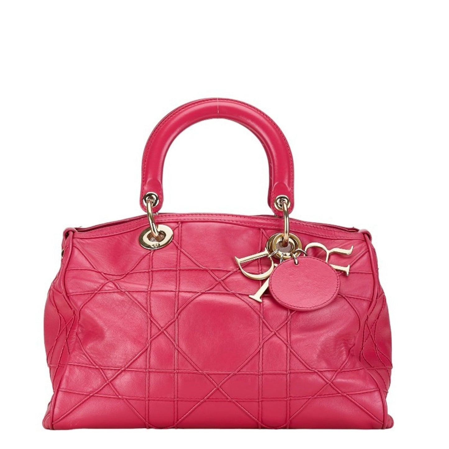 Christian Dior Pink Leather Handbag Shoulder Bag Style 6
