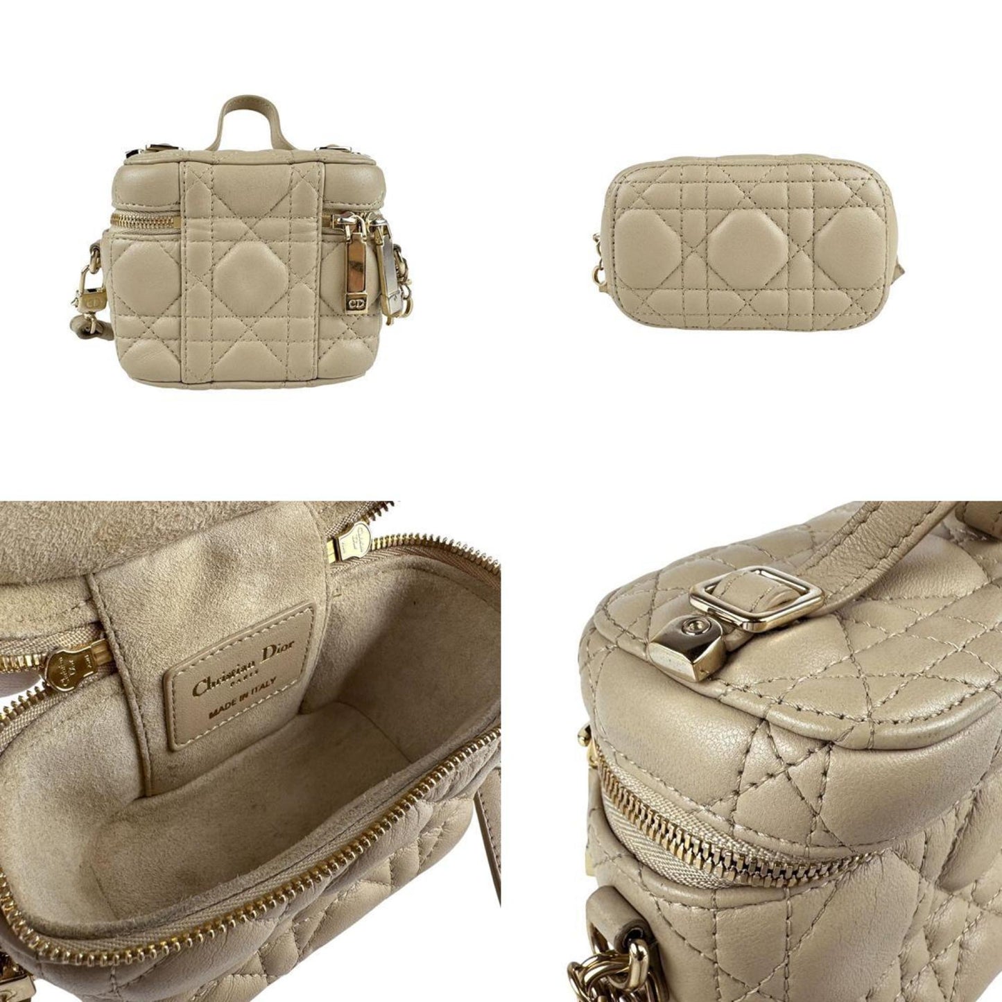Christian Dior Beige Leather Handbag Shoulder Bag