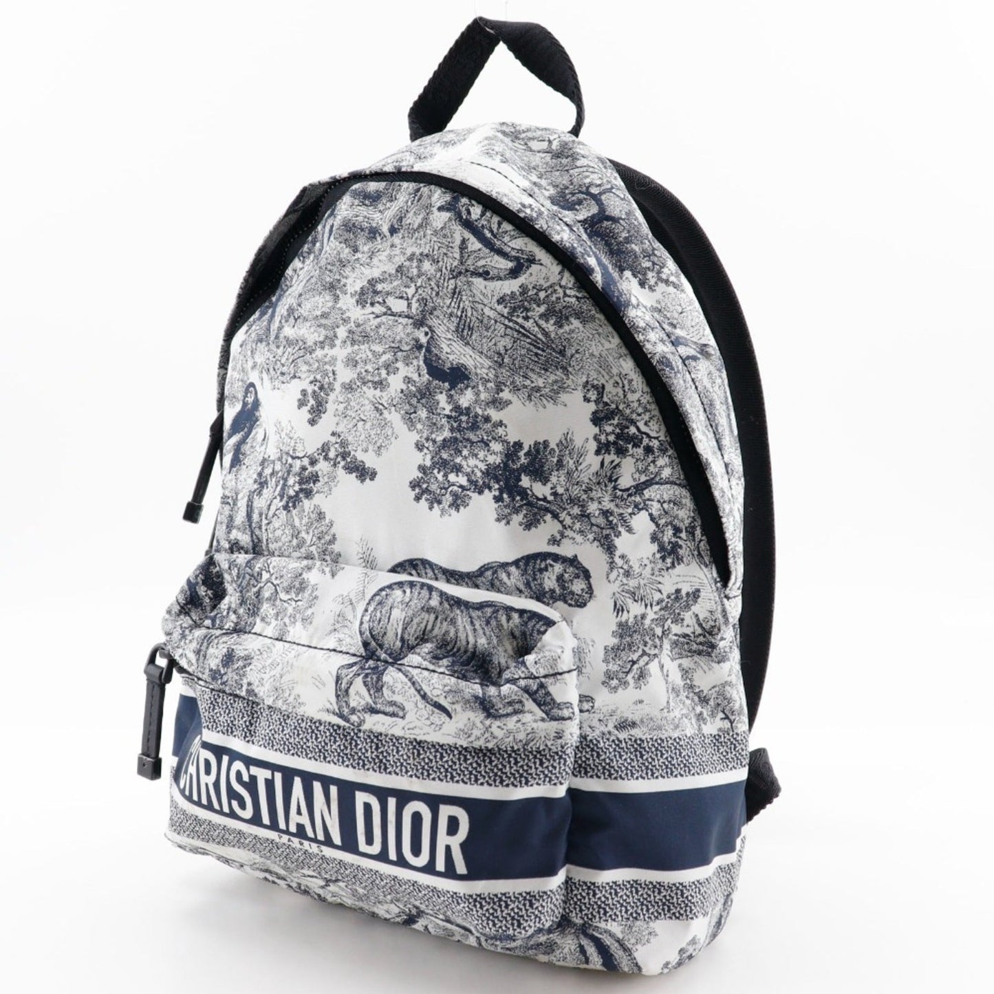 Christian Dior Black White Nylon Backpack
