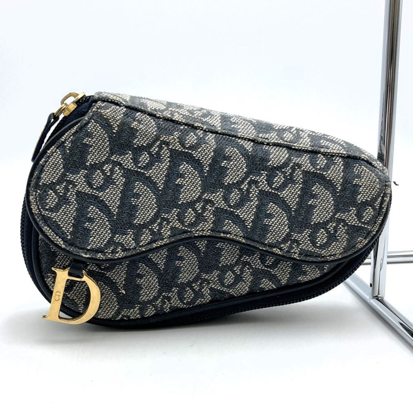 Christian Dior Navy Canvas Pouch