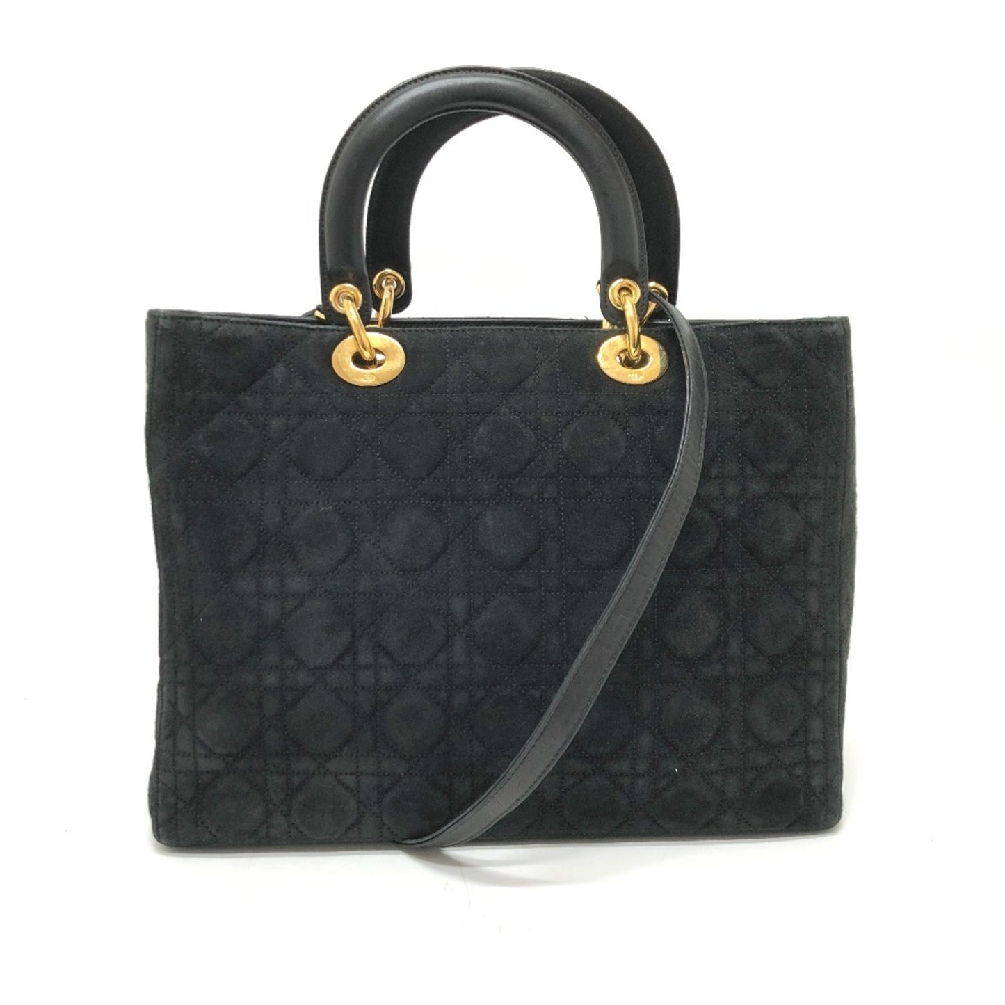 Christian Dior Black Leather Suede Handbag Shoulder Bag