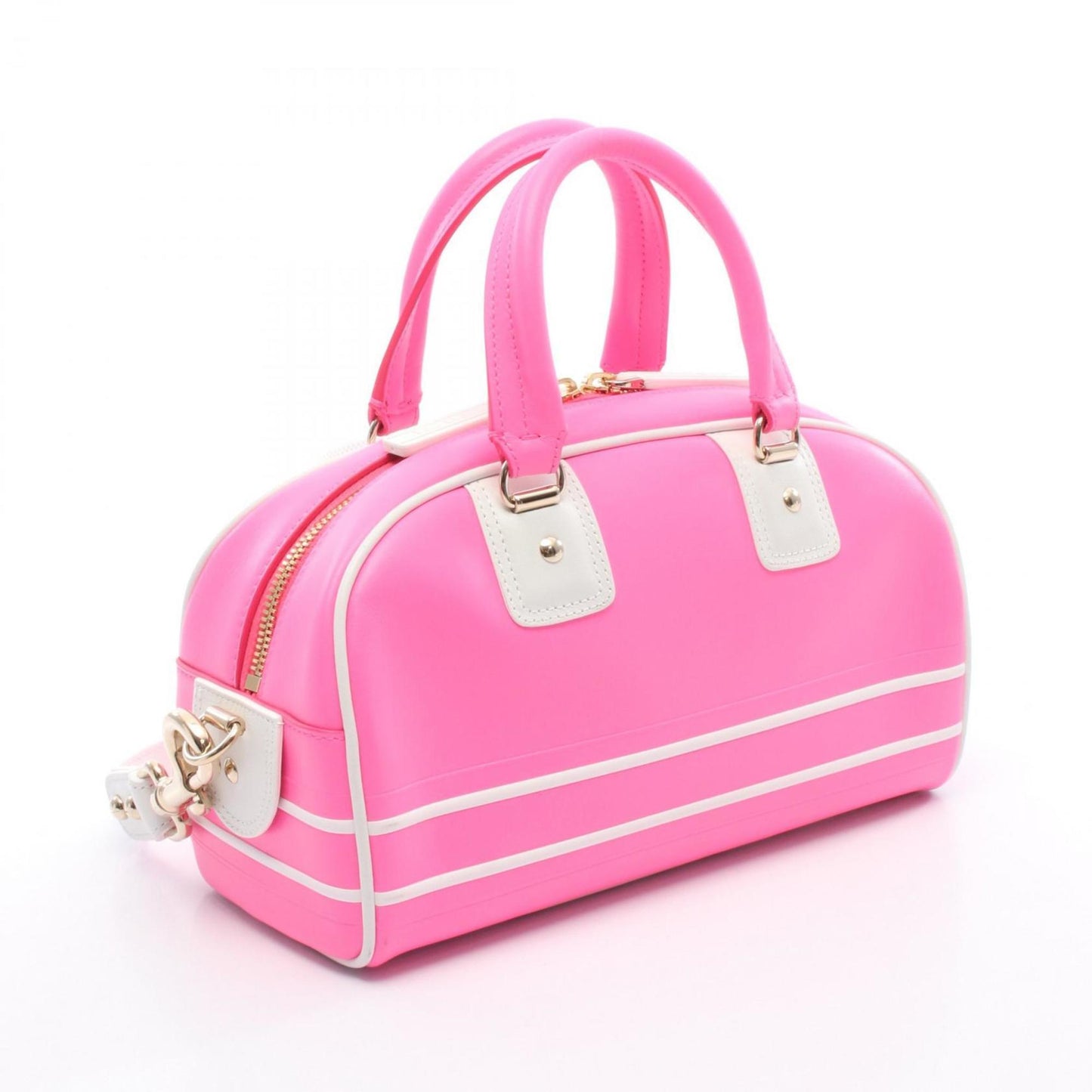 Christian Dior Pink White Leather Handbag Leather