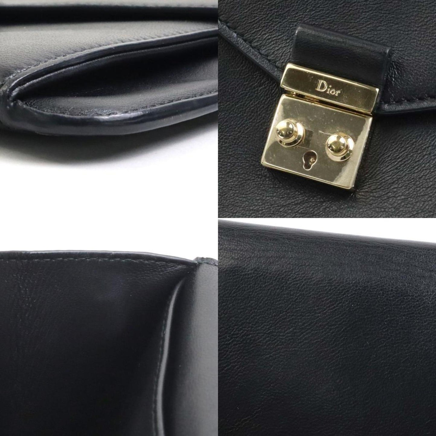 Christian Dior Black Leather Clutch Bag Style 2