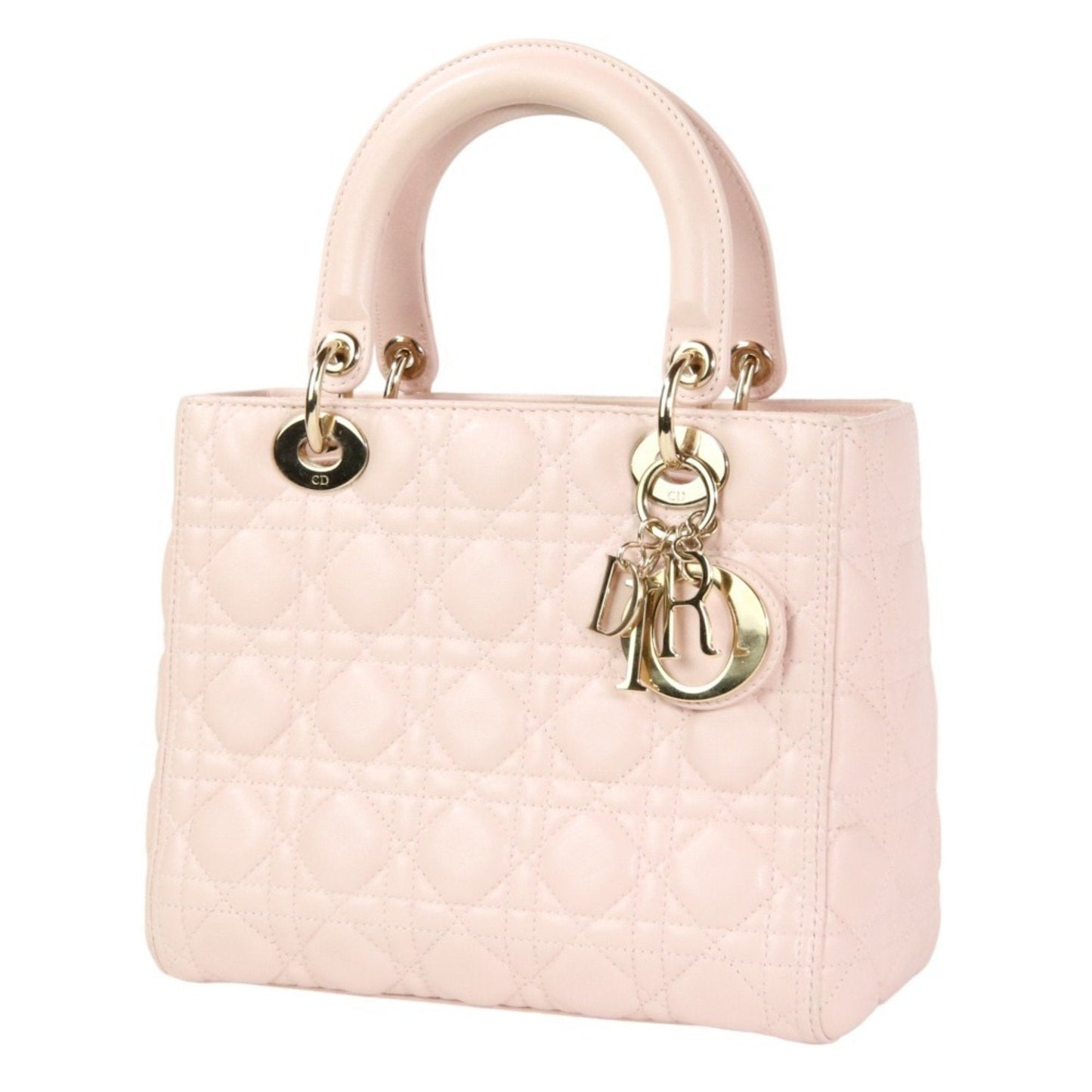 Christian Dior Lady Dior Pink Leather Handbag Shoulder Bag Leather