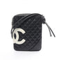 Chanel Cambon Line Shoulder Bag Leather Women's Black White A25178