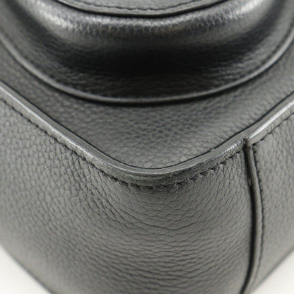 Christian Dior Black Leather Handbag Shoulder Bag Tote Bag Leather