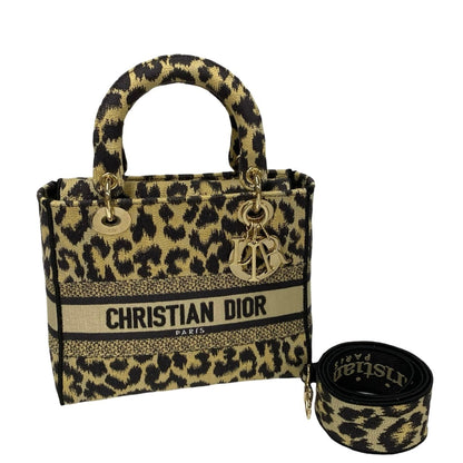 Christian Dior Beige Brown Canvas Handbag Shoulder Bag