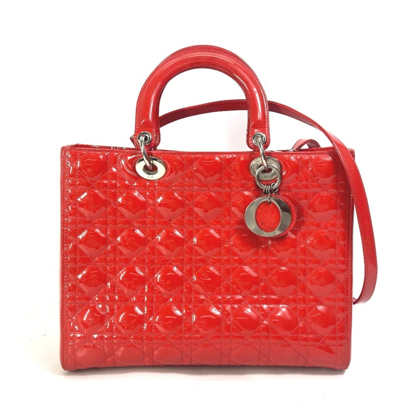 Christian Dior Red Color Leather Handbag Shoulder Bag Style 3