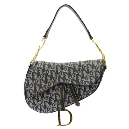 Christian Dior Blue Jacquard Shoulder Bag
