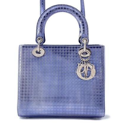 Christian Dior Metallic Purple Leather Handbag