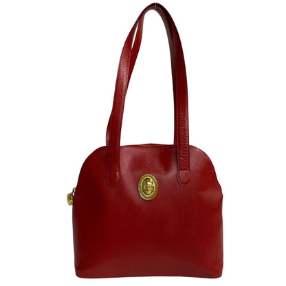 Christian Dior Red Color Leather Shoulder Bag Tote Bag