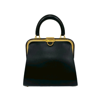 Christian Dior Black Leather Handbag Tote Bag Style 6