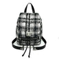 Chanel Backpack Coco Mark Nylon Tweed Pattern Black x White Silver Chanel