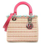 Christian Dior Pink Canvas Leather Handbag Shoulder Bag