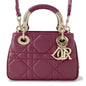 Christian Dior Bordeaux Champagne Gold Leather Handbag