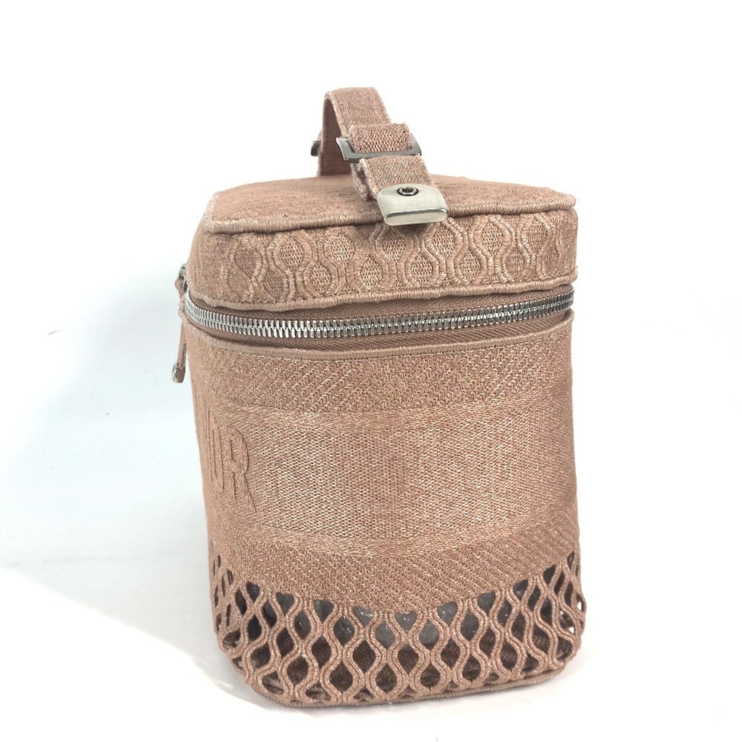 Christian Dior Pink Canvas Handbag Vanity Bag