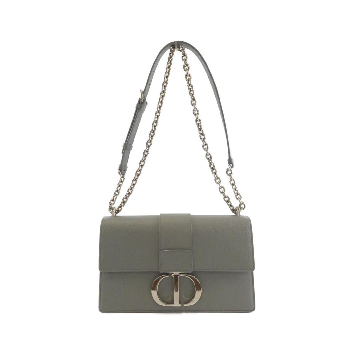 Christian Dior Gray Leather Shoulder Bag Leather