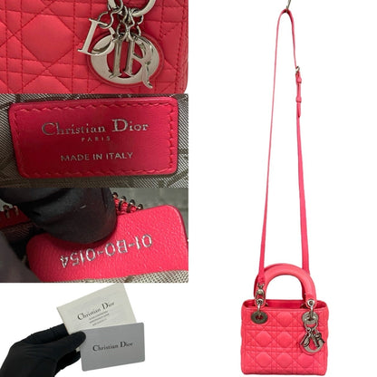 Christian Dior Pink Leather Handbag Shoulder Bag Style 5