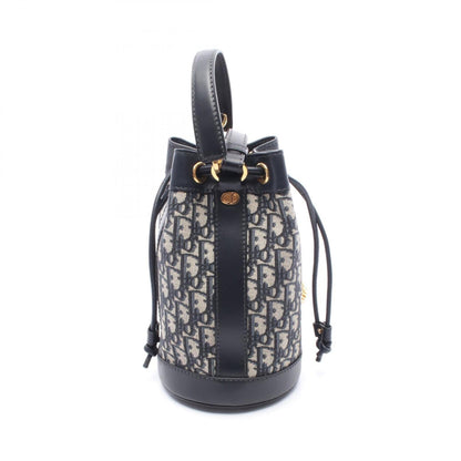 Christian Dior Gray Navy Canvas Leather Backpack