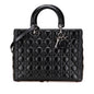 Christian Dior Lady Dior Black Leather Handbag Shoulder Bag Leather
