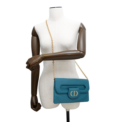 Christian Dior Blue Leather Shoulder Bag Style 2