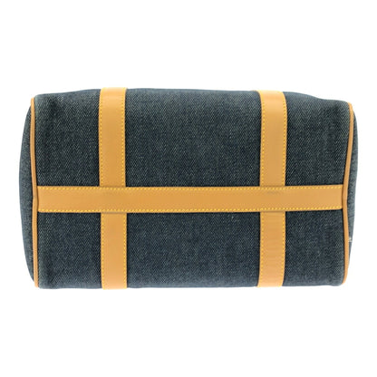 Christian Dior Blue Cotton Leather Boston Bag