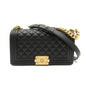 Chanel Boy Chanel Chain Shoulder Bag, Caviar Skin (Grained Calf), Women's, Black, A67086