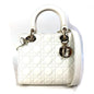 Christian Dior White Leather Handbag Shoulder Bag Leather