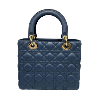 Christian Dior Blue Leather Handbag Leather