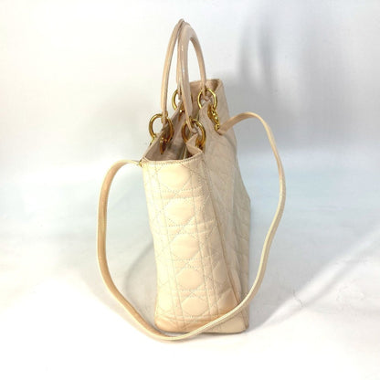 Christian Dior Beige Patent Leather Handbag Shoulder Bag
